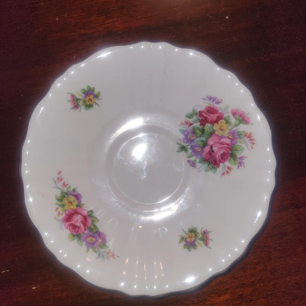 Vintage Royal Stuart Saucer Rose Bouquet Spencer Stevenson Bone China